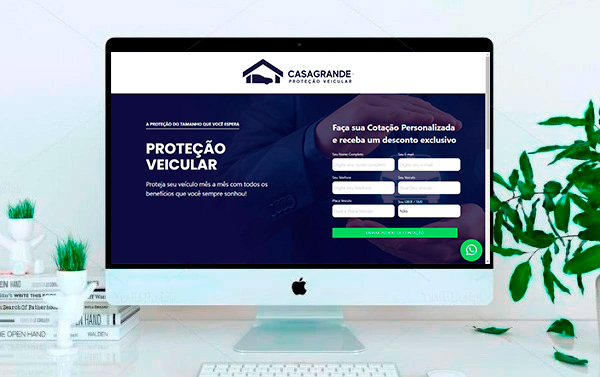 Web site e Landing Page de rastreamento veicular